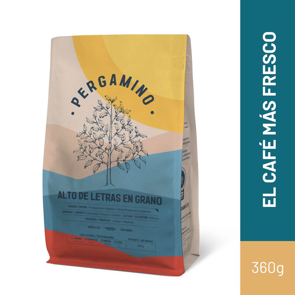 Café en grano PERGAMINO alto de letras (360  gr) img #1