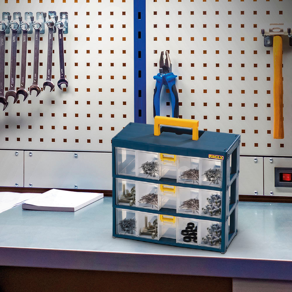 Combo Organizador, 1 Caja de Herramientas de 23 Pulgas, 1 Caja Organizadora Modular gavetas, 1 Caja organizadora doble plegable img #4