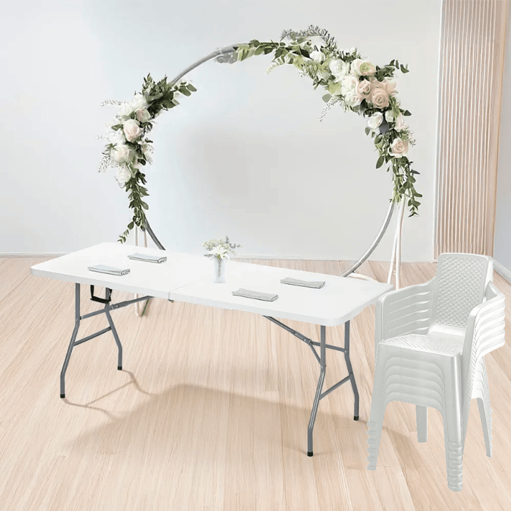 Combo banquetero, 1 Mesa banquetera, 6 Sillas eterna con brazos img #1