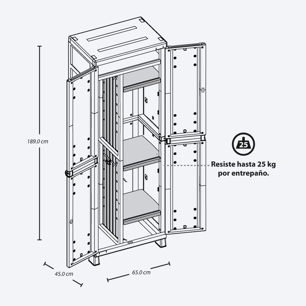 Combo organizador zona de ropas, 1 Armario multiusos Barú, 1 Cesta para ropa Linum img #4
