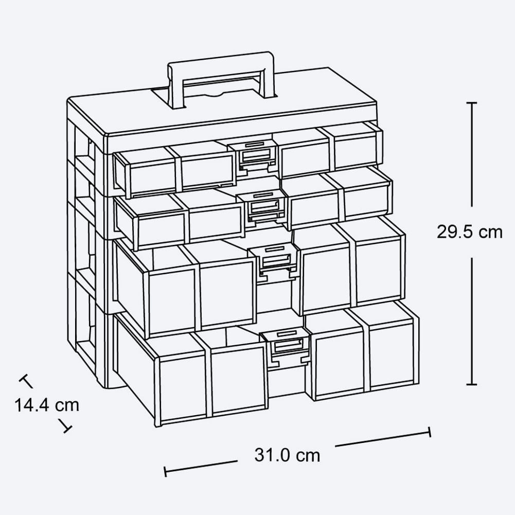 Caja Organizadora Modular Gavetas 2x40 + 2x80 Milímetros img #3