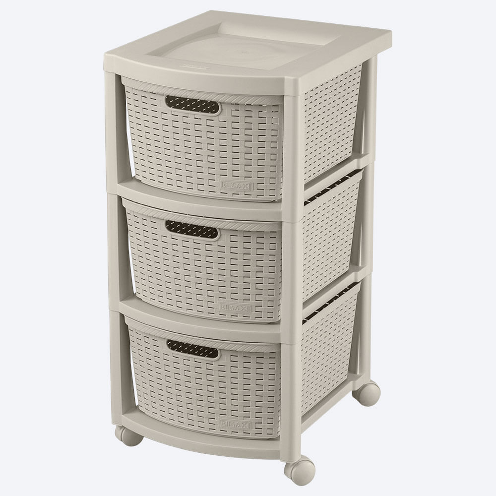 Cajonero Apariencia Rattan 3 Gavetas Altas img #2