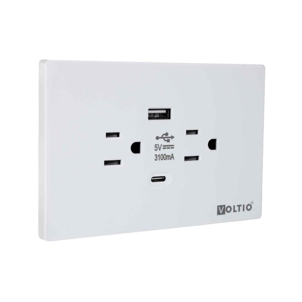 Tomacorriente Con Puerto Usb Blanco Tipo C img #1
