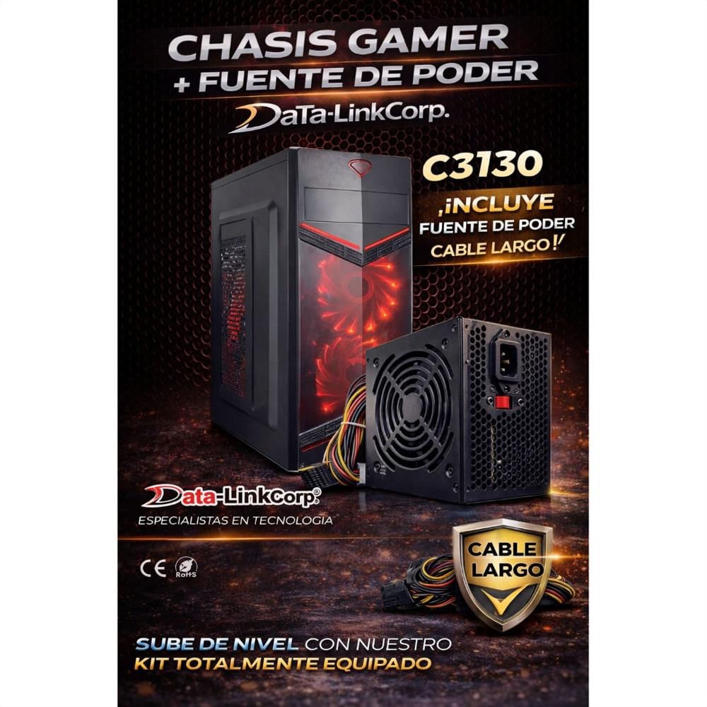 Chasis Gamer C3130 + Fuente De Poder Data Link Corp img #4