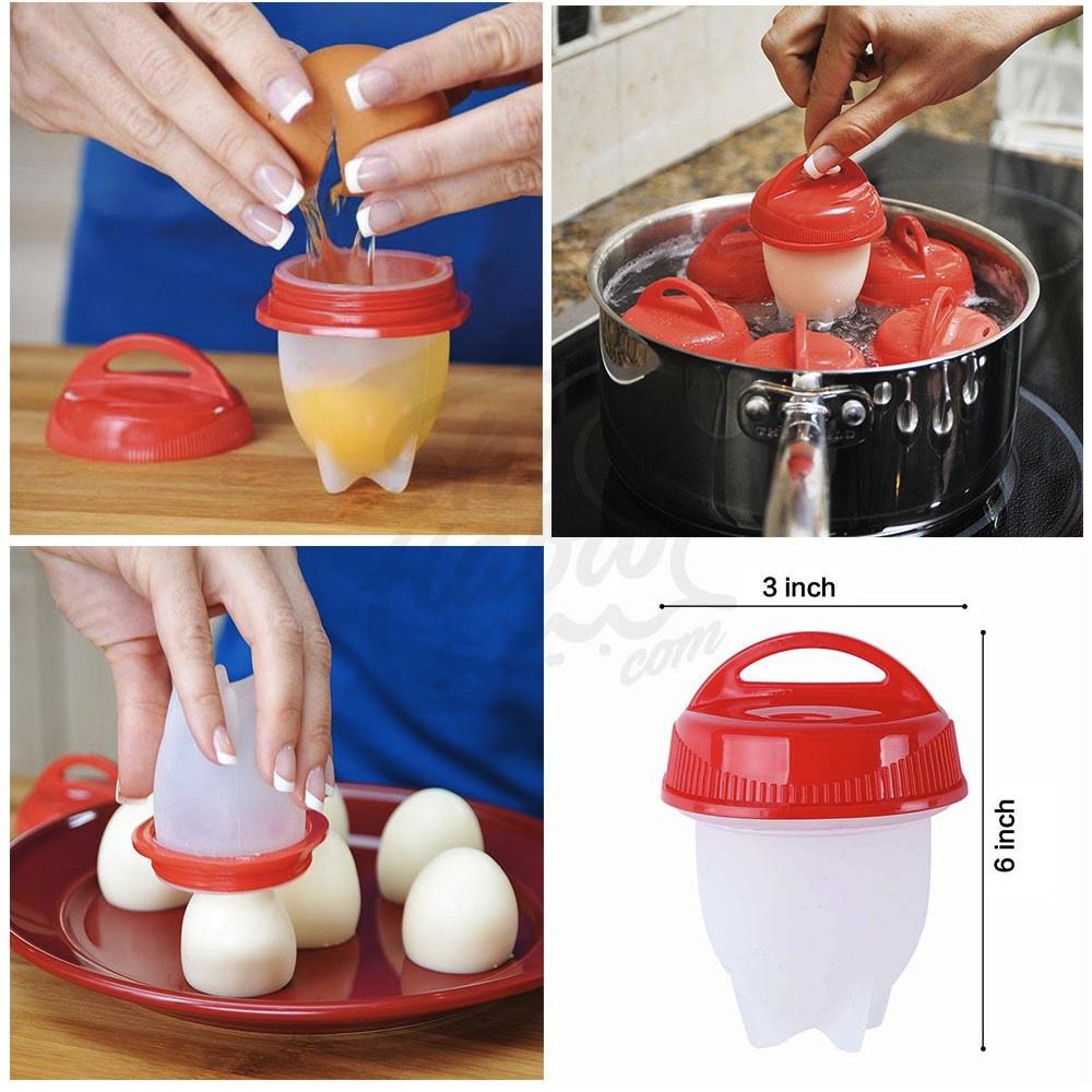 TheEggDropper Accesorio de silicona para hervir huevos, cocina 6 huevos a  la vez, apto para lavavajillas, soporte para huevos duros, hace huevos  duros