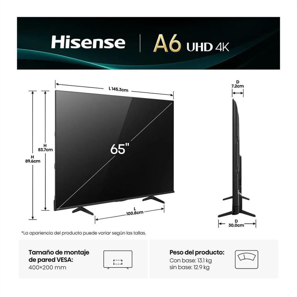 Televisor Hisense Uhd 4K A6nv 65″ img #4