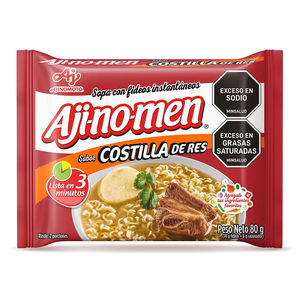Sopa AJINOMEN con fideos sabor costilla de res (80  gr) img #1