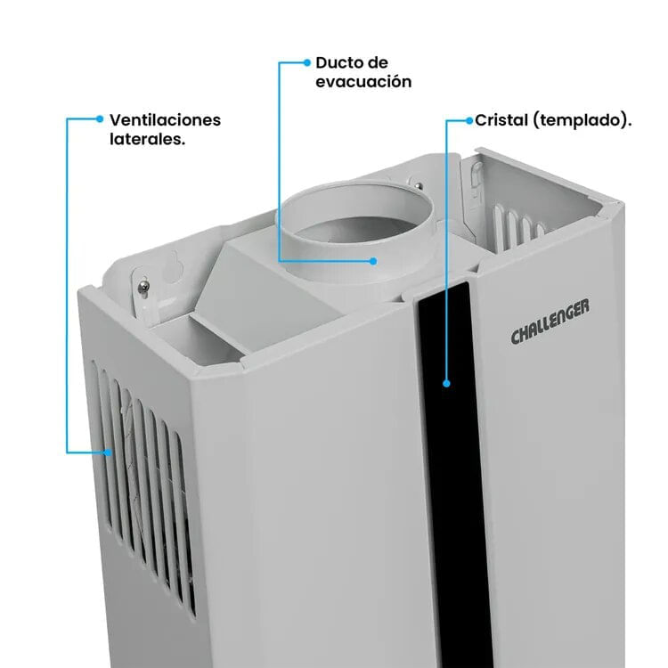 Calentador de Paso Challenger 16 Litros Tiro Natural Gas Natural WHN7216 Blanco img #7
