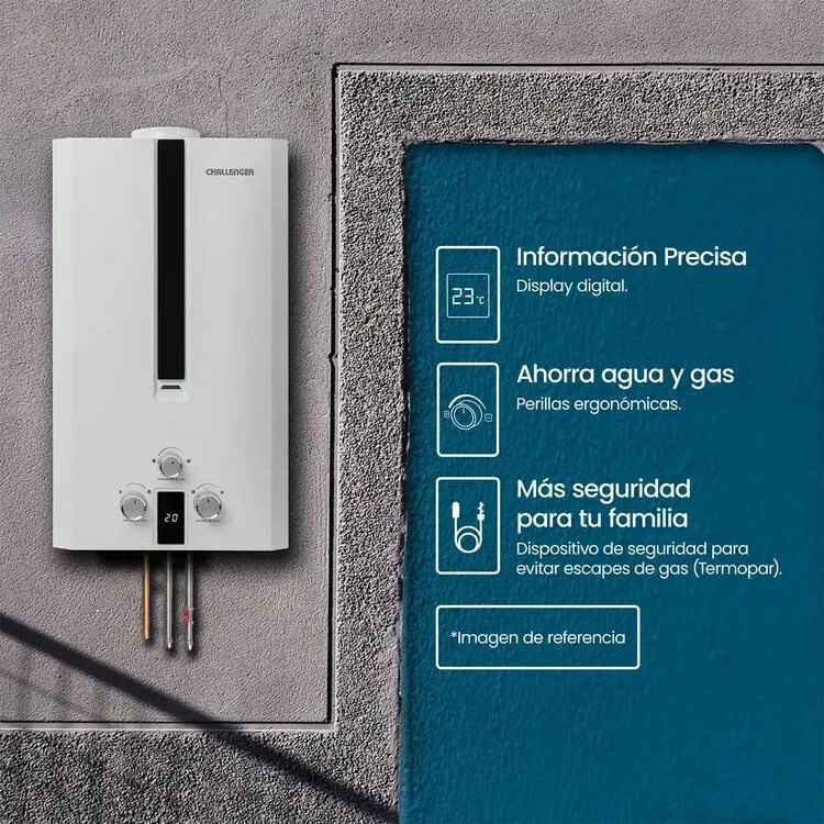 Calentador de Paso Challenger 16 Litros Tiro Natural Gas Natural WHN7216 Blanco img #4