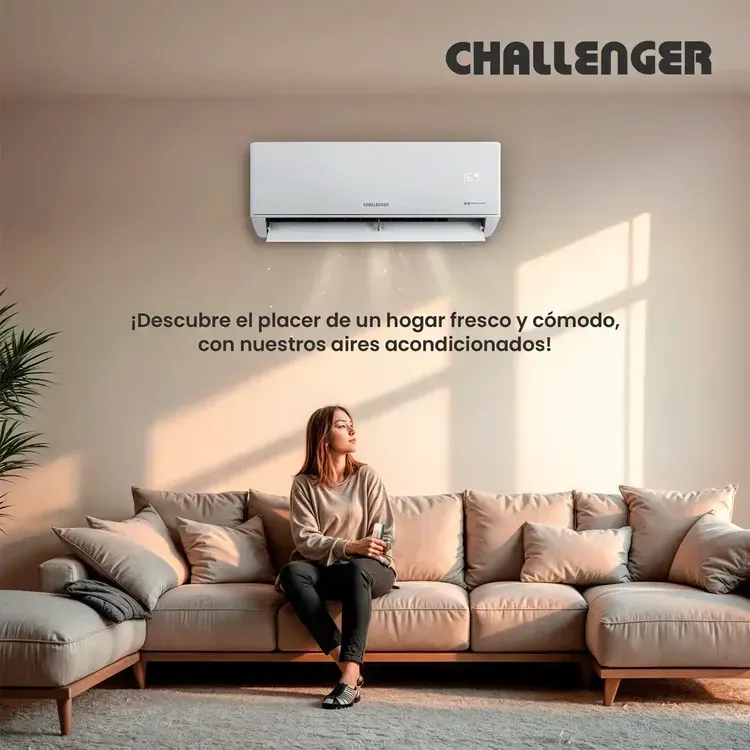 Aire Acondicionado Challenger 9000 BTU Tipo Split Inverter 220V Blanco img #8
