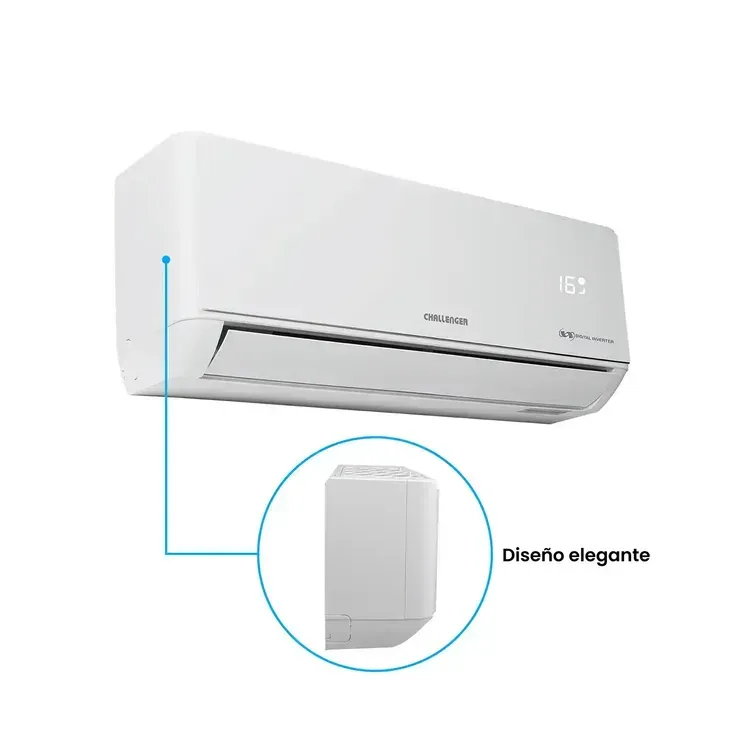 Aire Acondicionado Challenger 9000 BTU Tipo Split Inverter 220V Blanco img #5