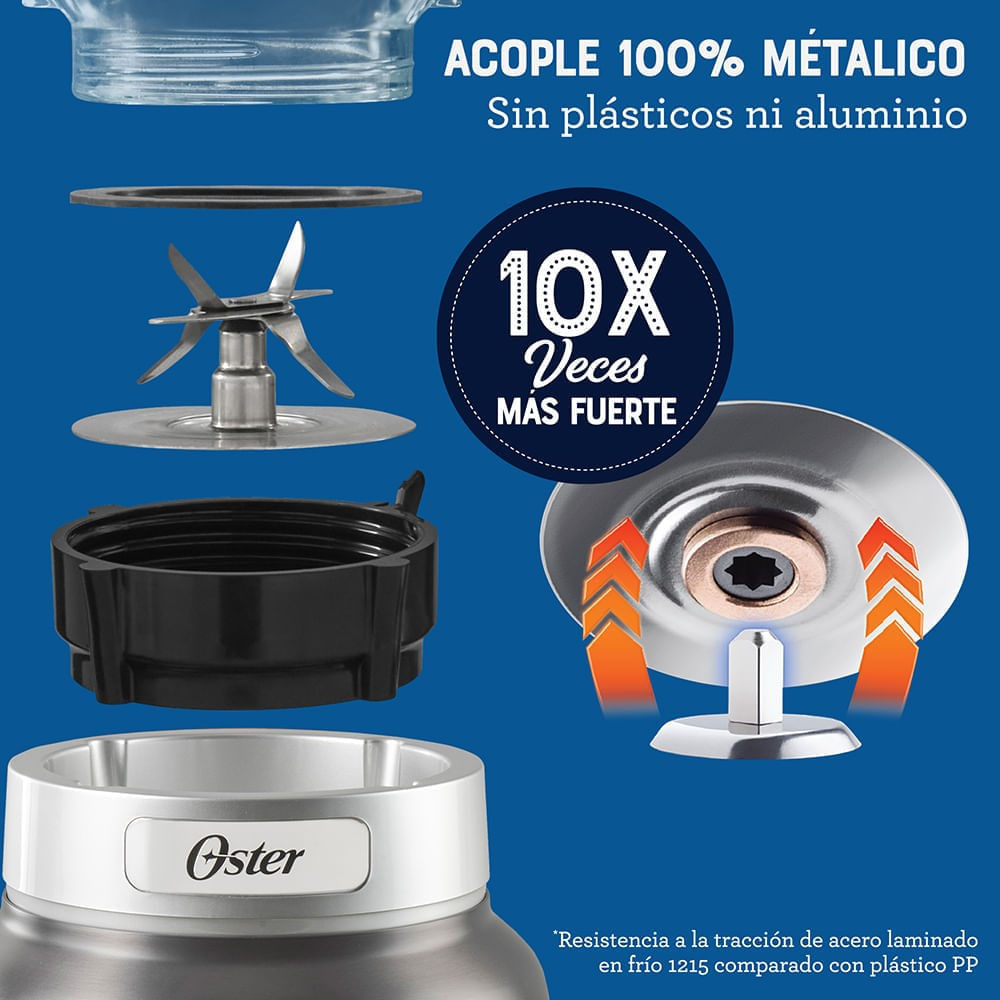 Licuadora Osterizer Max 2 Velocidades 1500W BLSTPB-RGR Plateado img #11