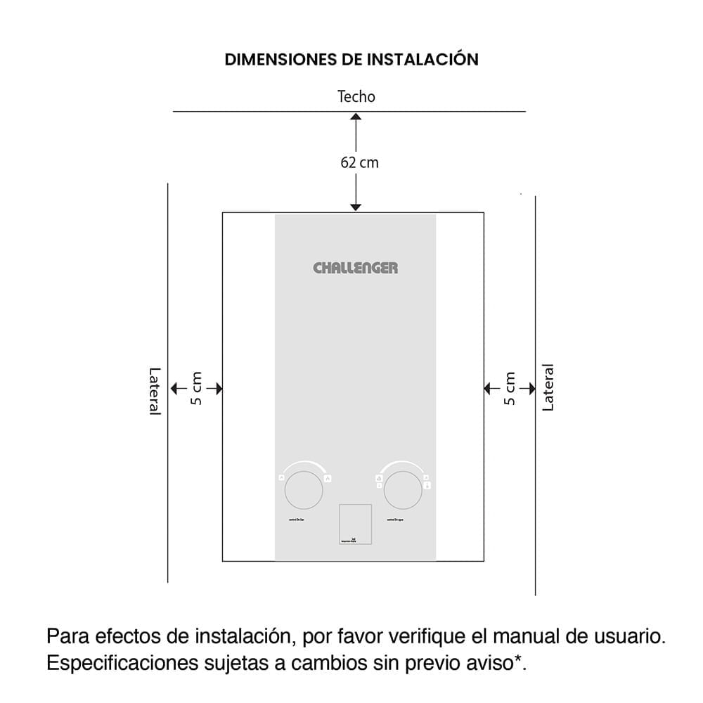 Calentador de Paso Challenger 5.5 Litros Tiro Natural Gas Natural WHN7054 Blanco Gris img #3