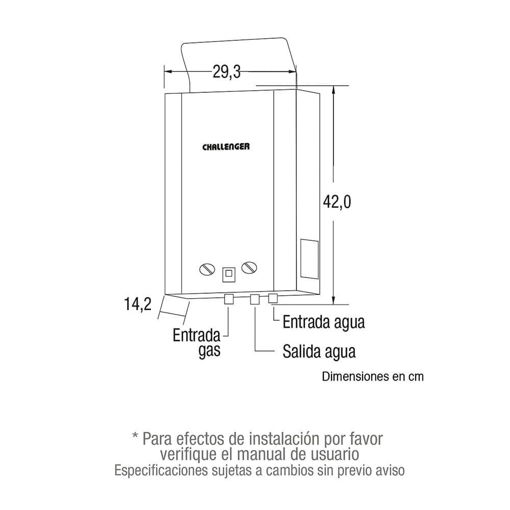 Calentador de Paso Challenger 5.5 Litros Tiro Natural Gas Natural WHN7054 Blanco Gris img #2