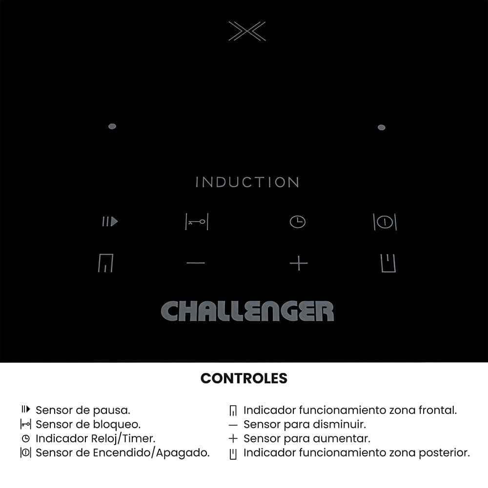 Estufa de empotrar Challenger Inducción 2 puestos Eléctrica 220V SL 6030 HI Negra img #8