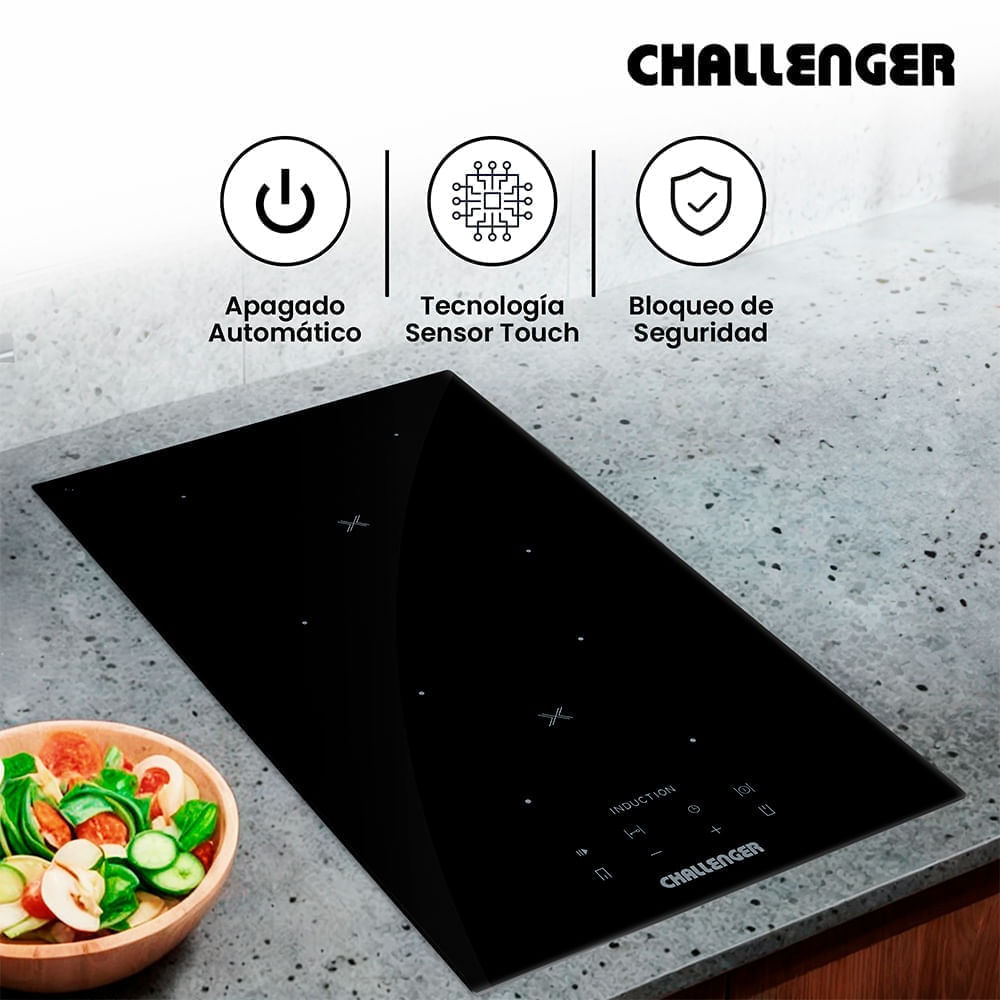 Estufa de empotrar Challenger Inducción 2 puestos Eléctrica 220V SL 6030 HI Negra img #3