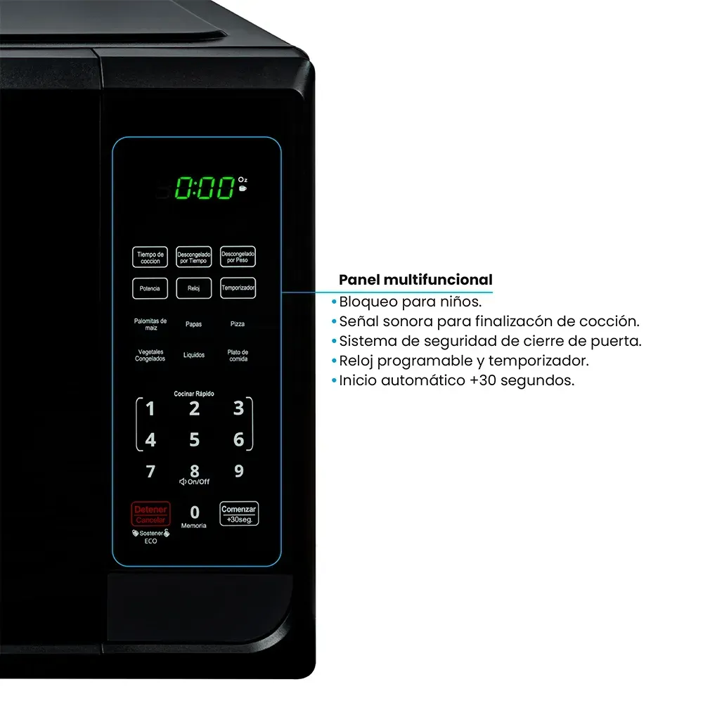 Horno Microondas Challenger de sobreponer PD 32 Litros HM 8046 Negro img #8