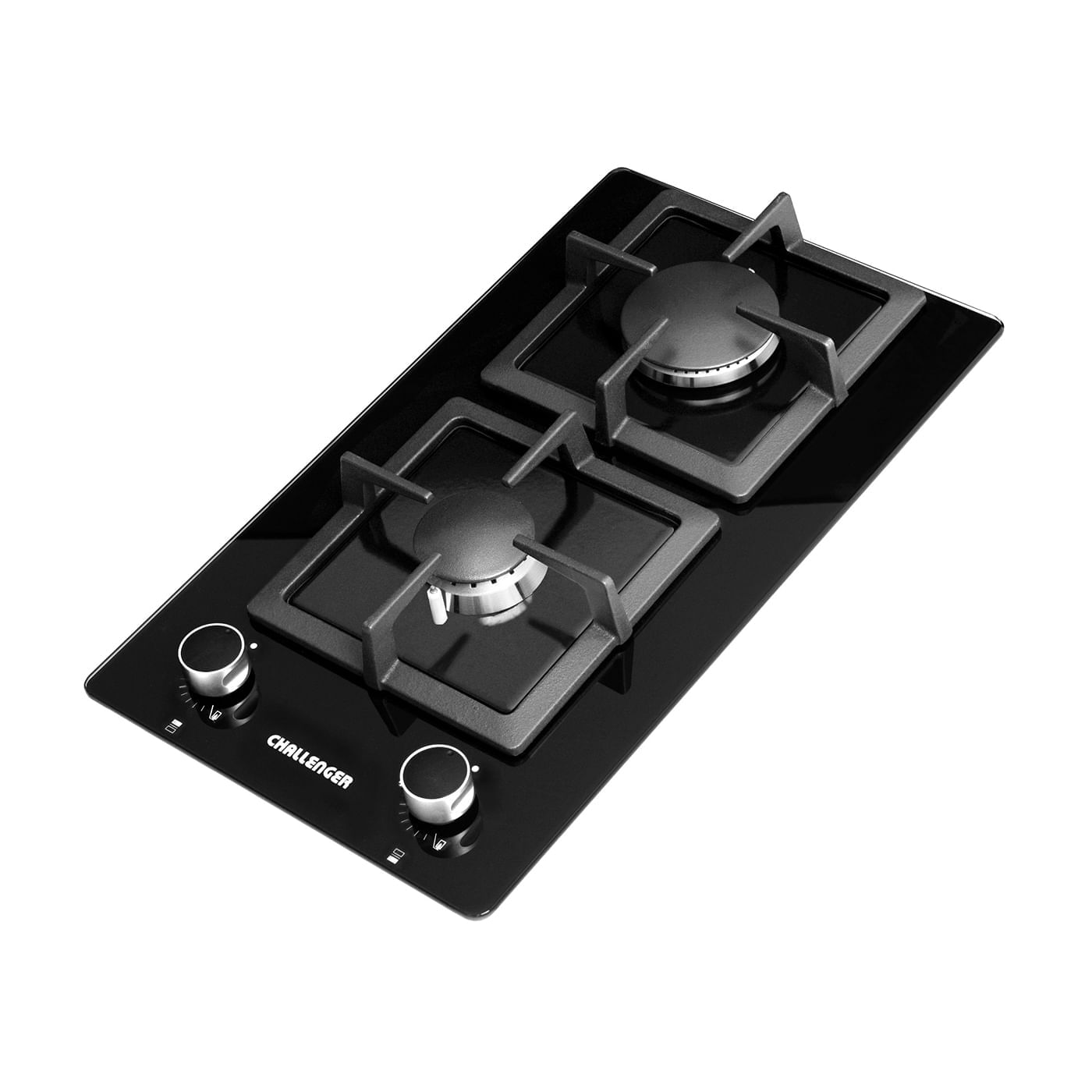 Estufa de empotrar Challenger 30 cm 2 Puestos Gas Natural SQ6730 Negro img #1