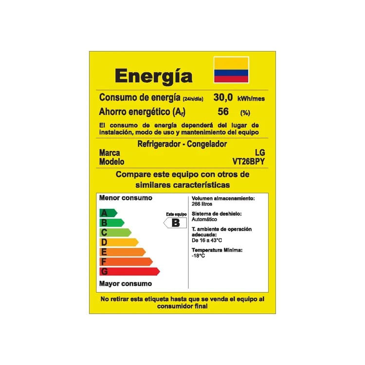 Nevera LG No Frost Congelador Superior 266 Litros LinearCooling VT26BPY Plata img #10