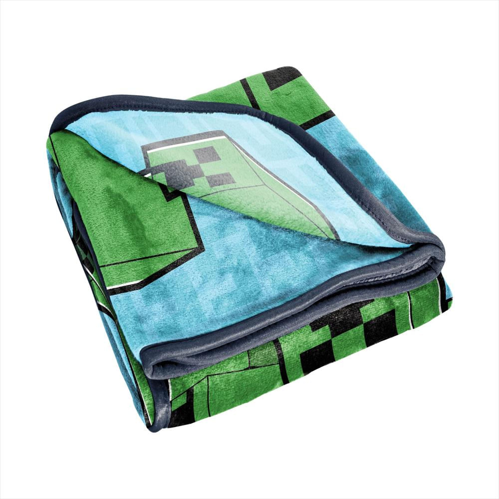 Manta De Microfibra Silk Touch Estampada Minecraft Azul img #3
