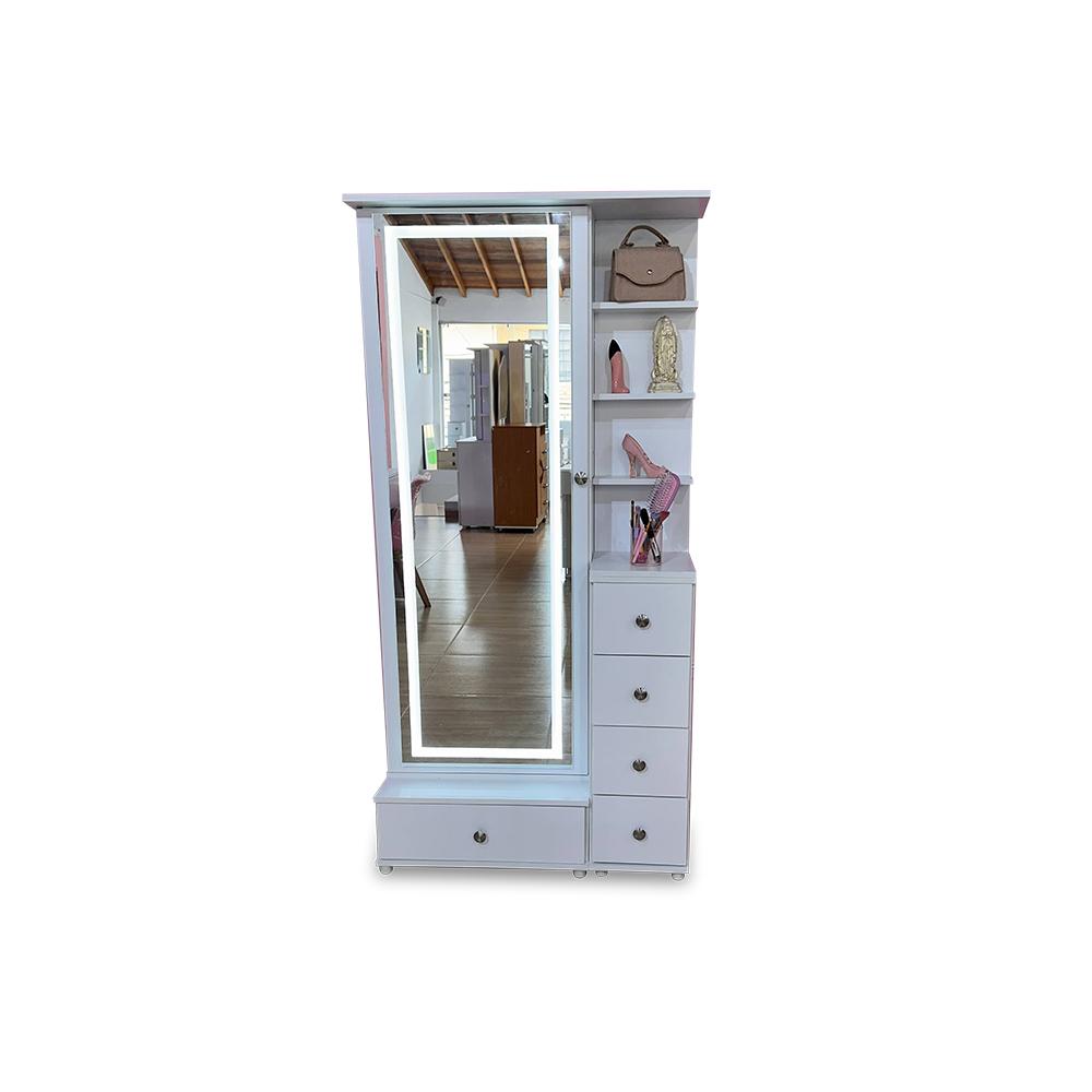 Comoda Vanity Puerta Abatible Blanco Led img #1