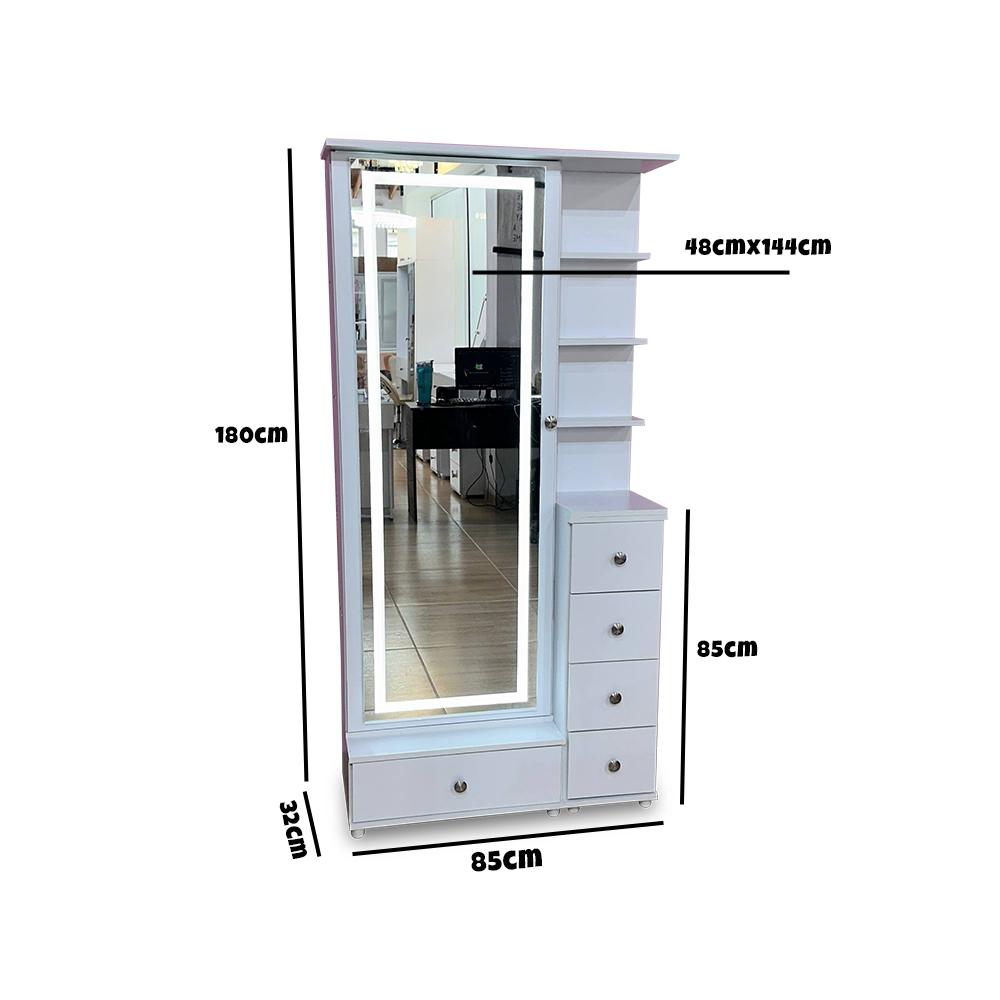 Comoda Vanity Puerta Abatible Blanco Led img #5