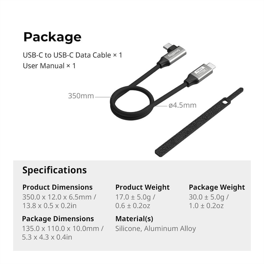 Cable Usb C Angulo A Recto (35Cm) Smallrig 5075 img #4