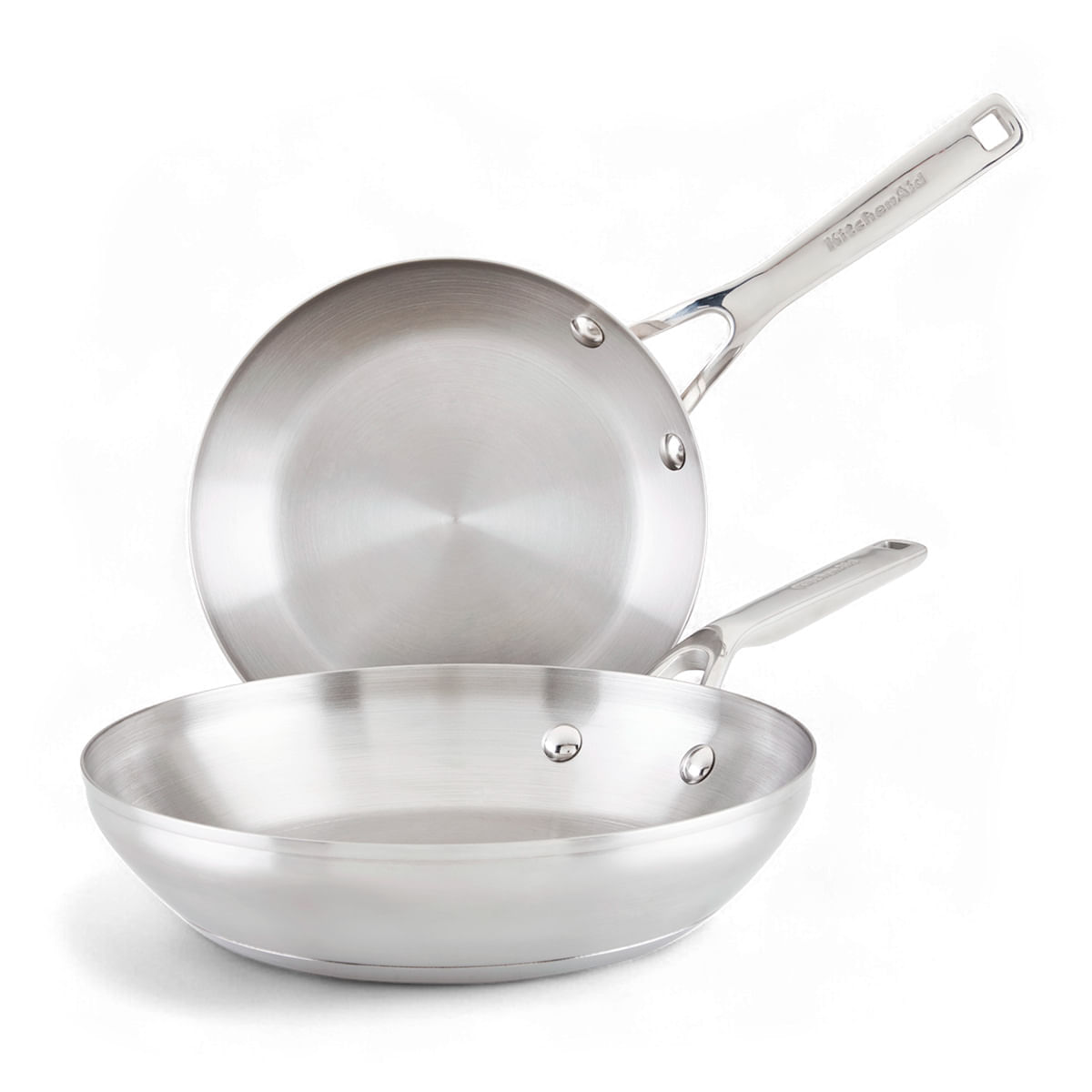 Set Sartenes 20 cm y 24 cm, acero inox 3 capas. Induccion. KitchenAid img #1