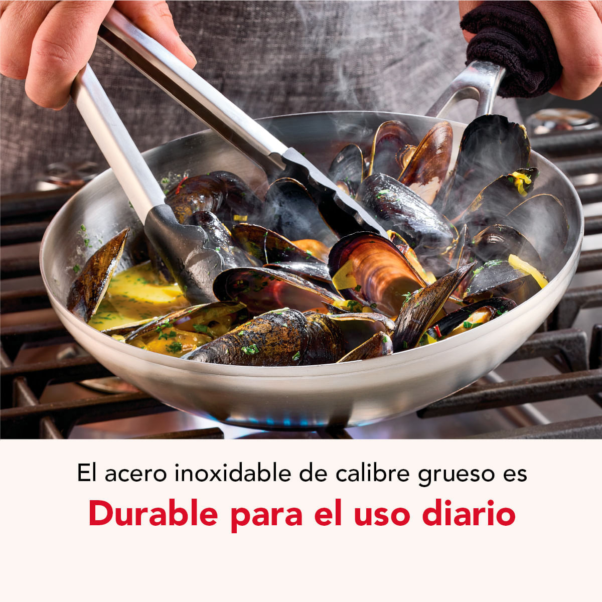 Set Sartenes 20 cm y 24 cm, acero inox 3 capas. Induccion. KitchenAid img #10
