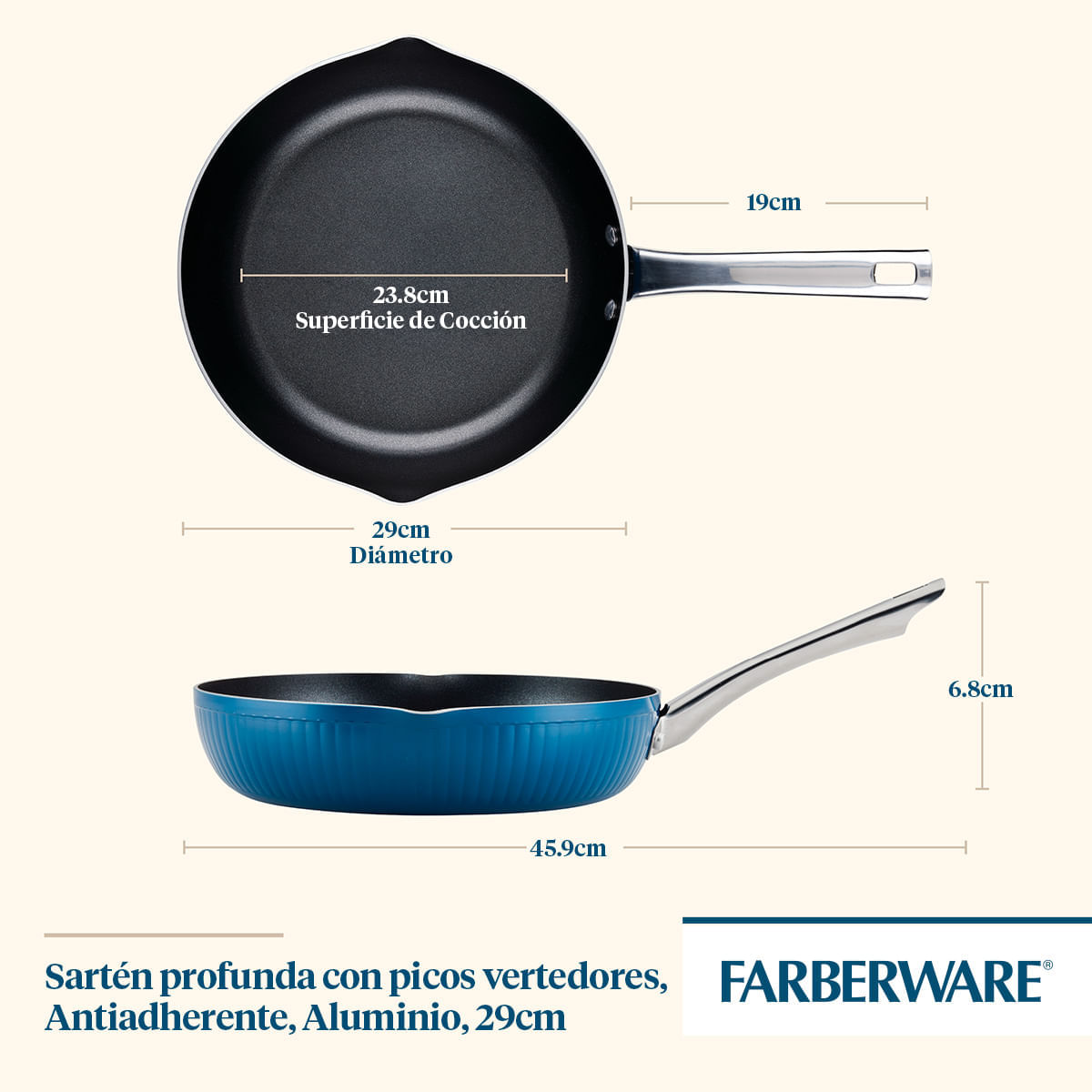 Sartén con picos vertederos DiamondMax® Farberware img #3