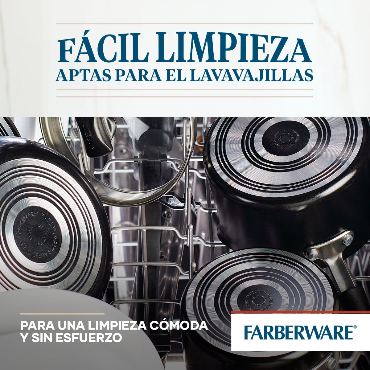 Set x 3 Pzs. Sartenes 18cm + 22cm y plancha 28cm. Aluminio Antiadherente. Reliance. Negro Black. Farberware img #10