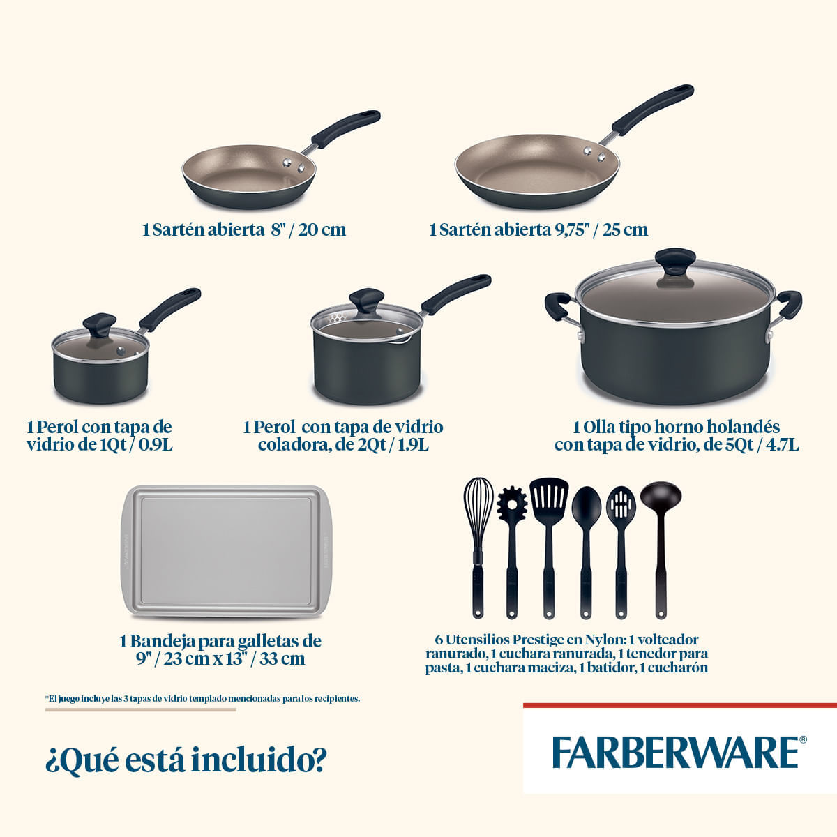 Juego de Ollas 15Pzs, antiad. DiamondMax® gris pewter, Cookstar Farberware img #8