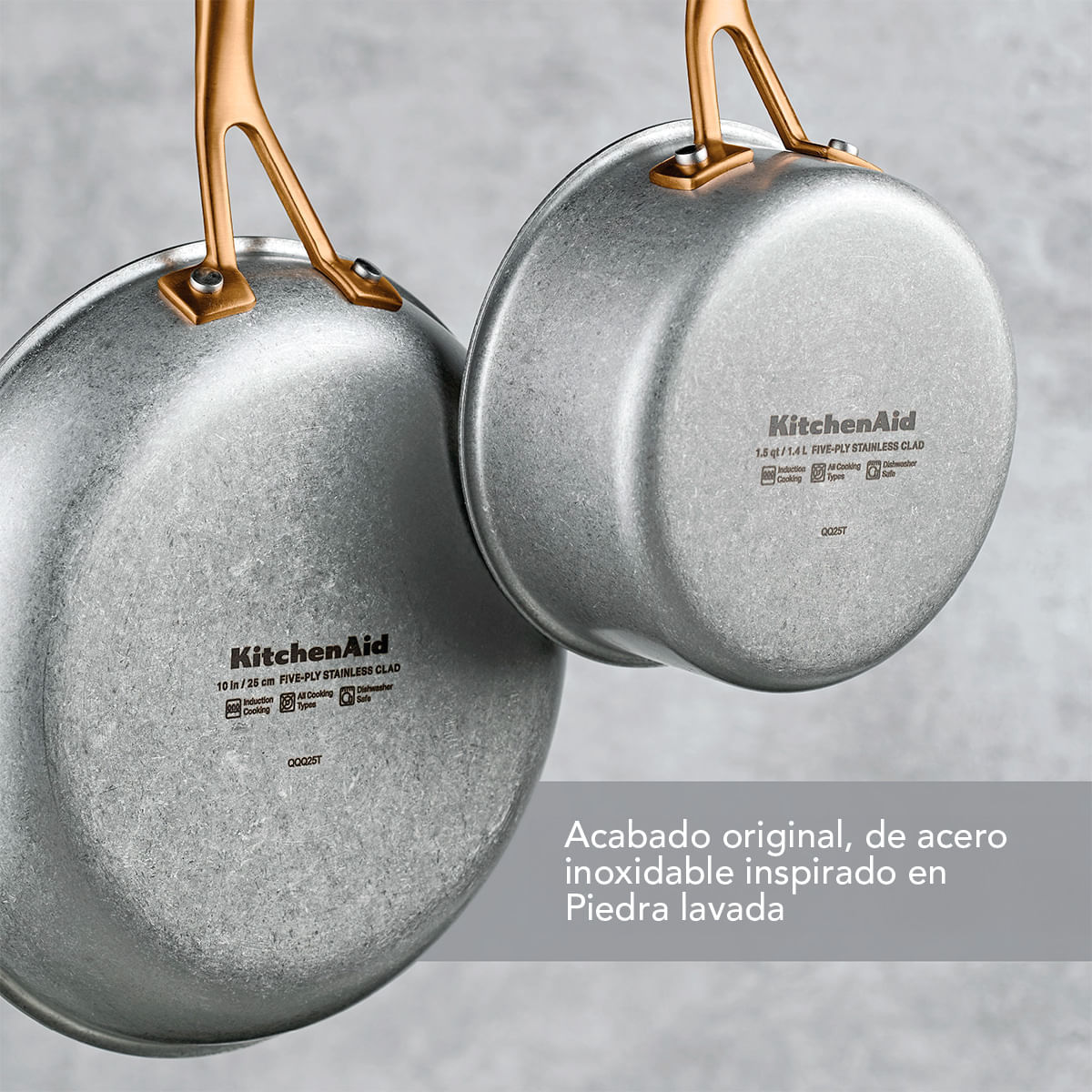 Juego de Ollas 10 pzs, Acero inoxidable 5 capas. StoneWash. KitchenAid img #14