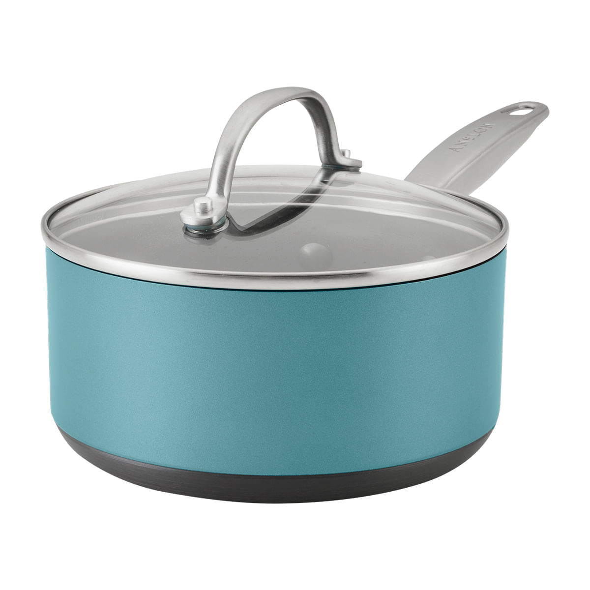 Pero 18cm, tapa de vidrio templado, anodizado duro antiadherente. Azul Teal. Anolon img #1