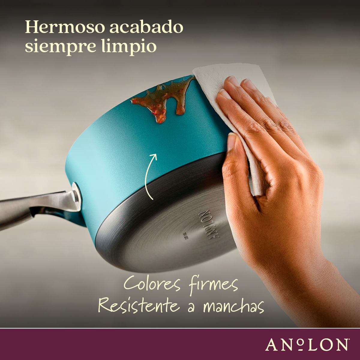Pero 18cm, tapa de vidrio templado, anodizado duro antiadherente. Azul Teal. Anolon img #6