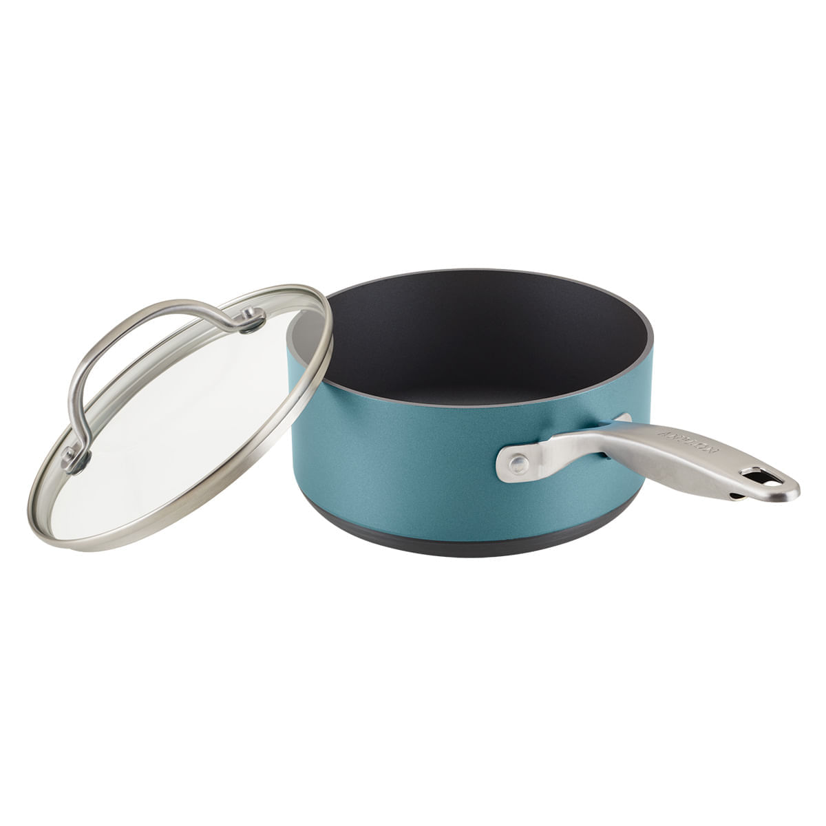 Pero 18cm, tapa de vidrio templado, anodizado duro antiadherente. Azul Teal. Anolon img #2