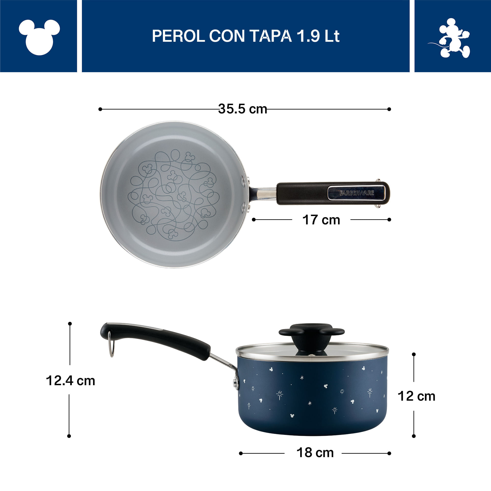 Perol antiadherente cerámico. Colección Disney  Bon Voyage. Farberware img #4