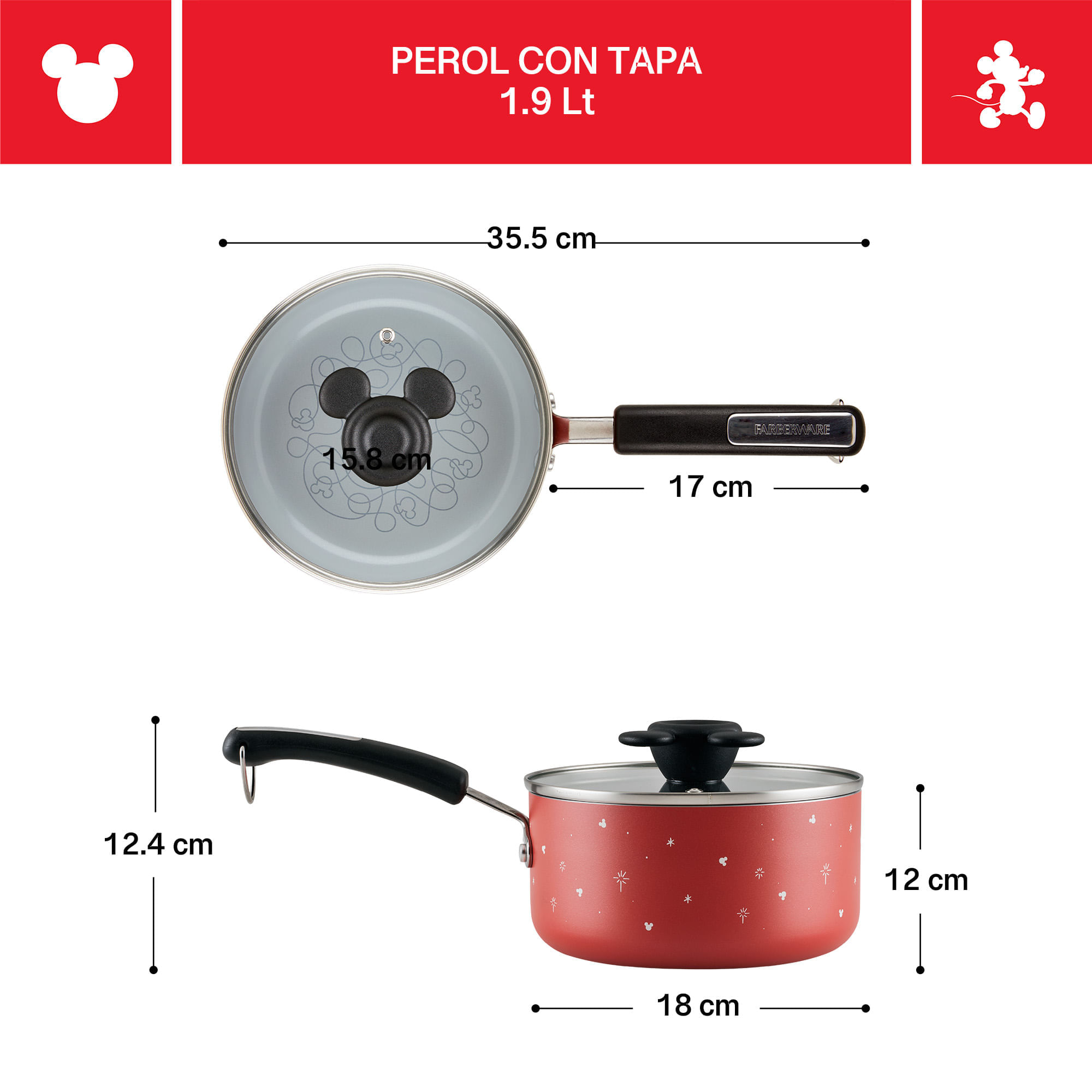 Perol antiadherente cerámico. Colección Disney  Bon Voyage. Farberware img #4