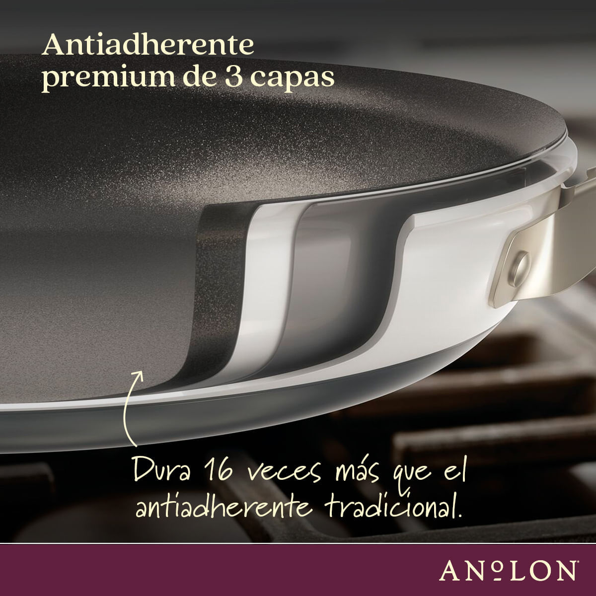 Juego de Ollas 8Pzs, antiadherente anodizado duro. Archieve Anolon img #5