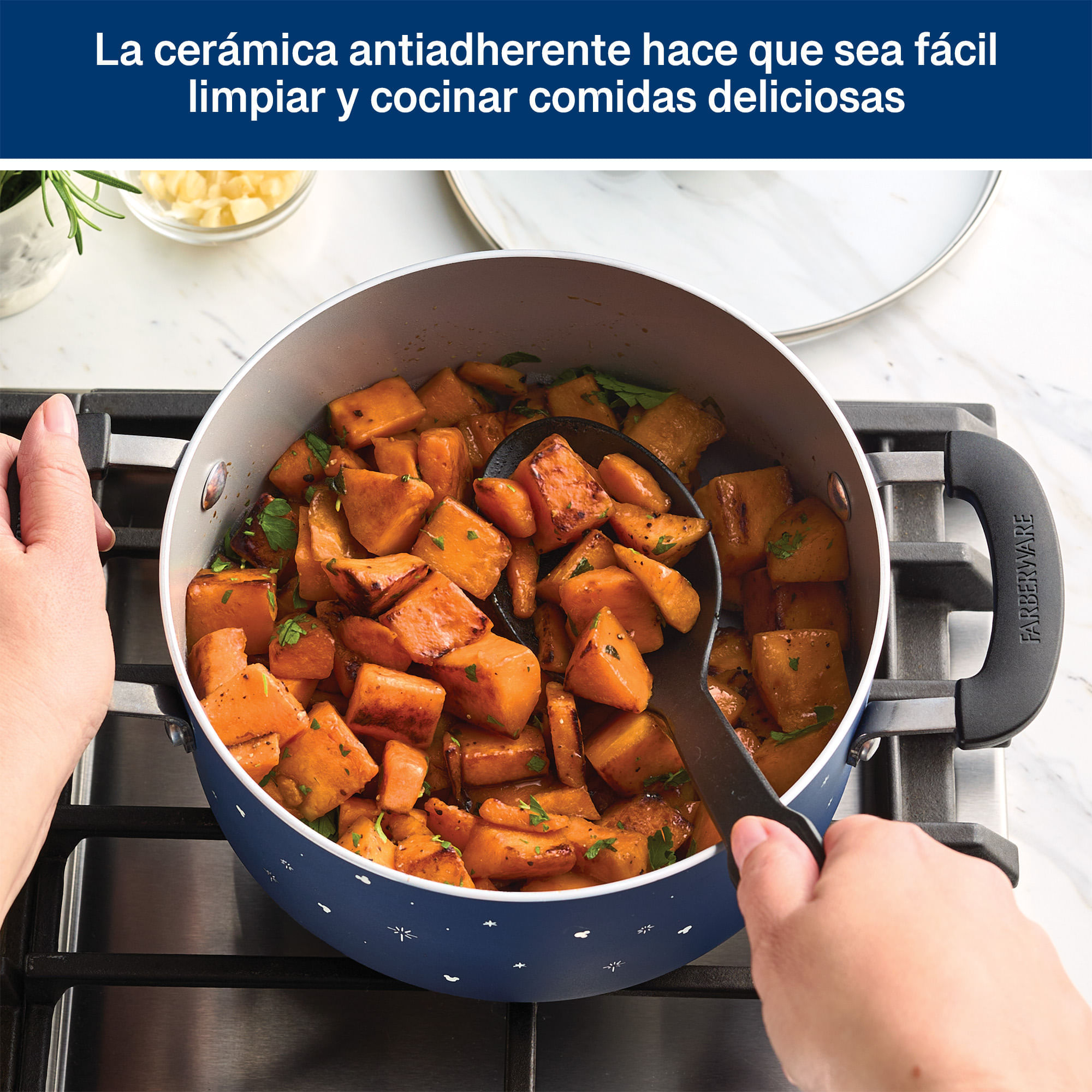 Olla con tapa, antiadherente cerámico. Colección Disney  Bon Voyage. Farberware img #6