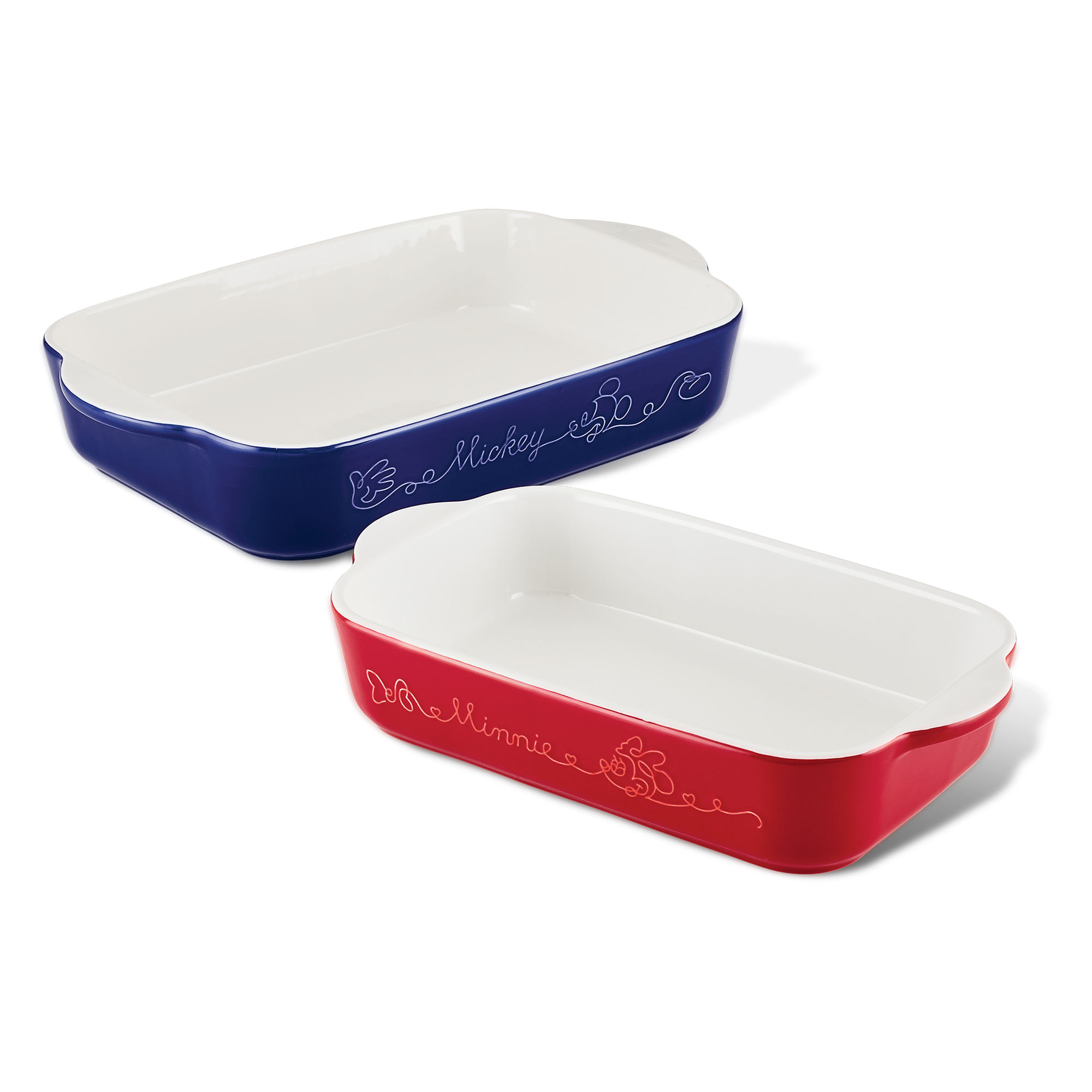 Set x 2 moldes para hornear en cerámica. Colección Disney Home Bon Voyage. Azul y rojo img #1