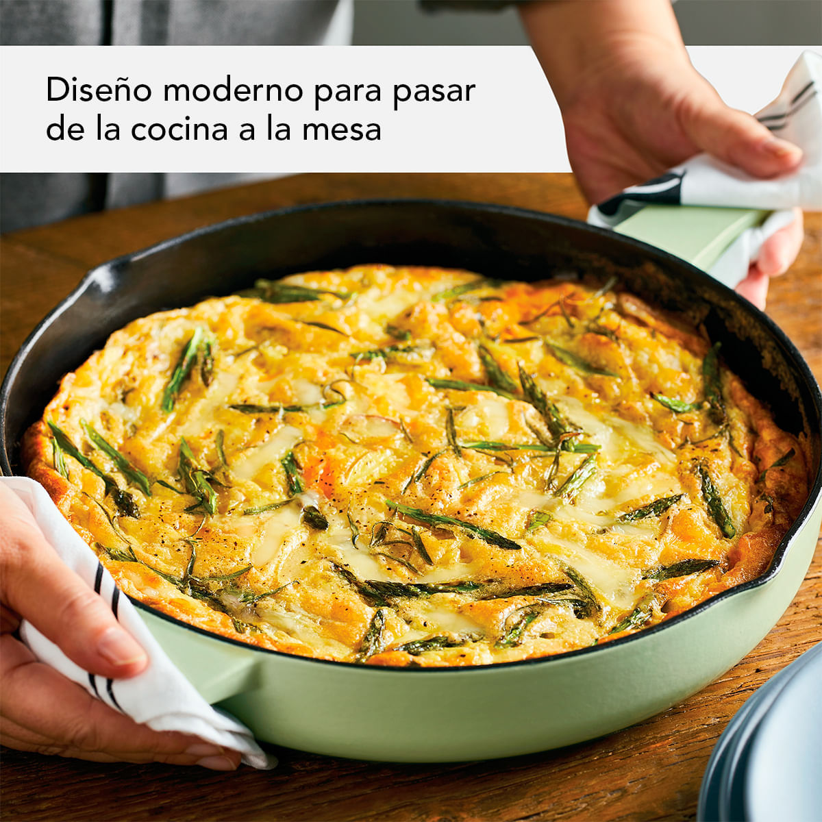 Sarten 30 cm con asa y picos vertedores, Hierro Fundido, Esmaltado. KitchenAid img #10