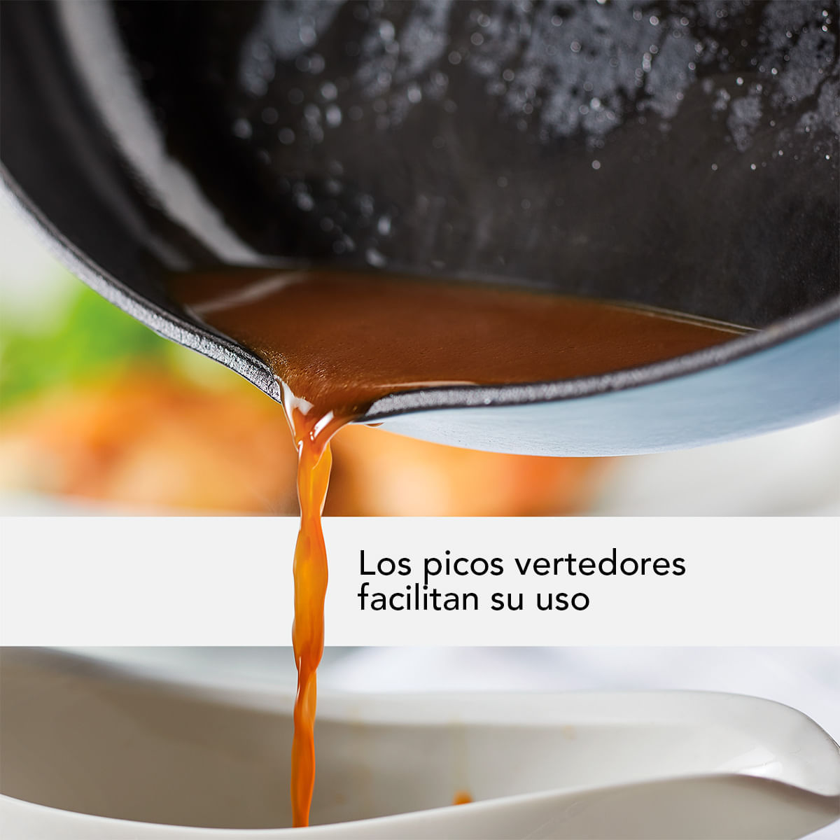 Sarten 30 cm con asa y picos vertedores, Hierro Fundido, Esmaltado. KitchenAid img #11