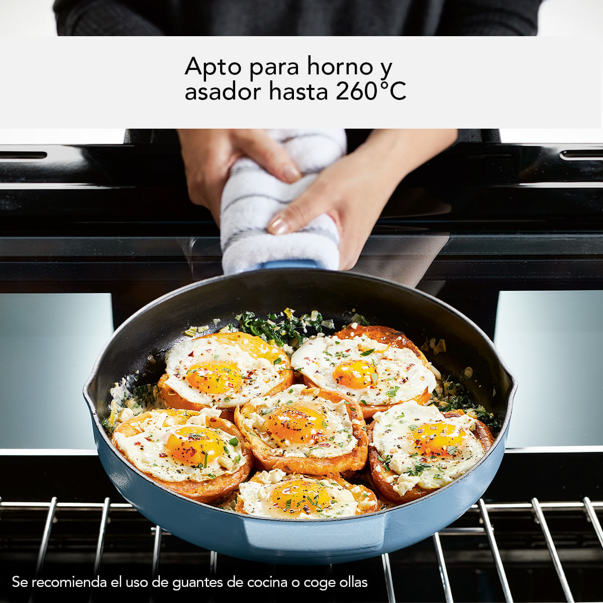 Sarten 30 cm con asa y picos vertedores, Hierro Fundido, Esmaltado. KitchenAid img #13