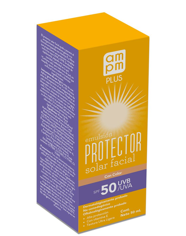 Protector solar AMPM PLUS facial con color FPS 50 (50  ml) img #1