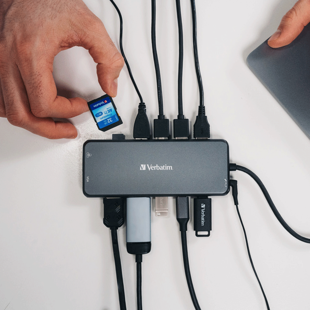 Multipuerto HUB USB-C Pro Verbatim CMH-14 Gris img #3