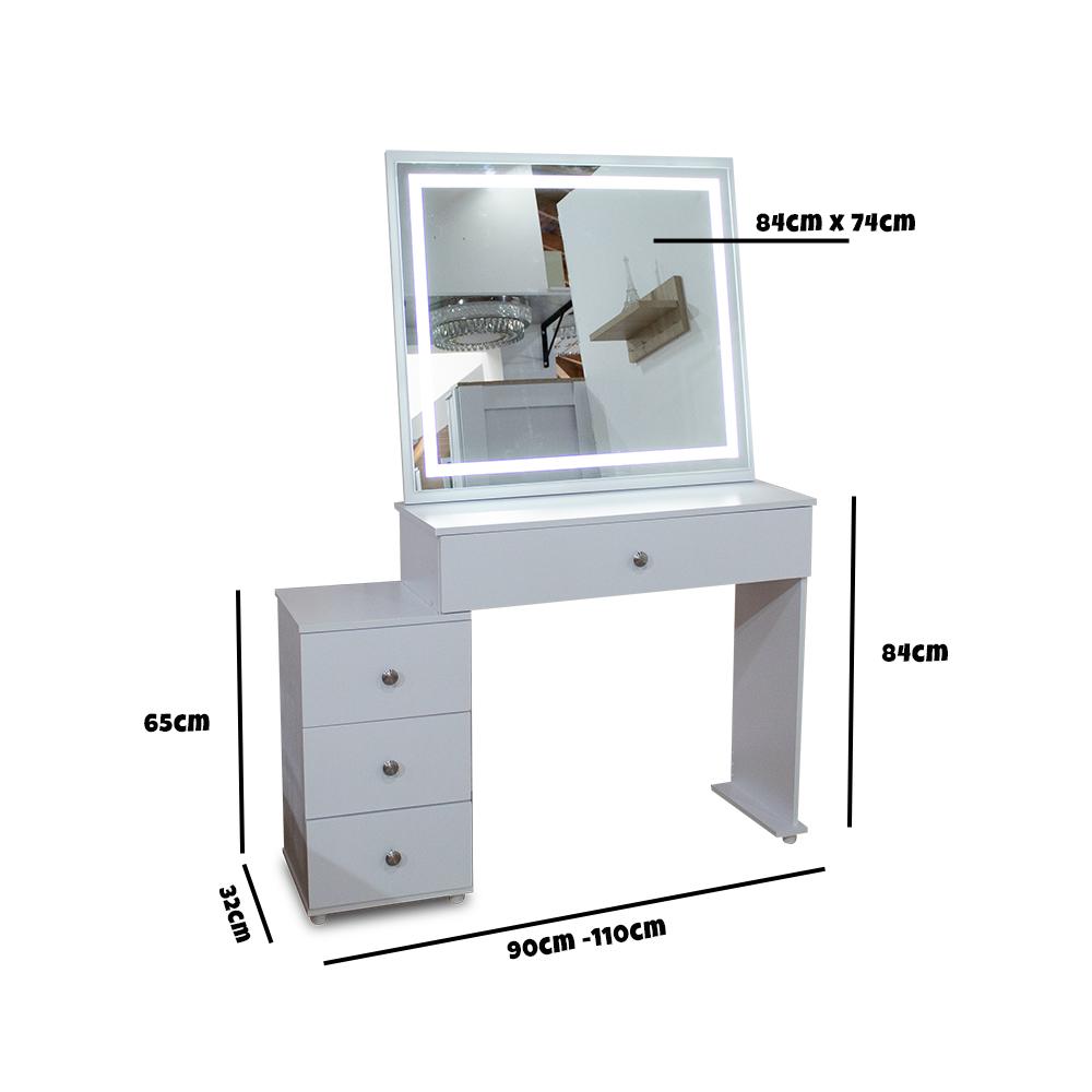 Tocador Extensible Touch Con Cajones Blanco Tk img #4