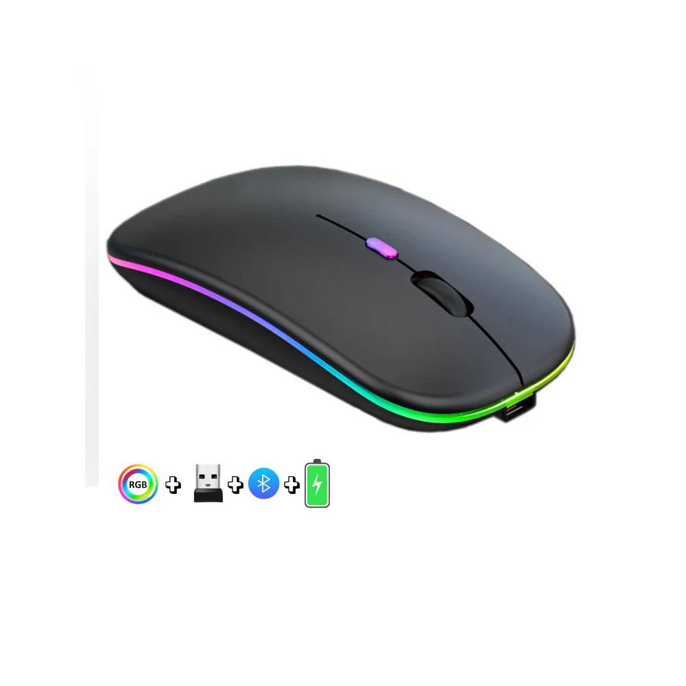 Mouse Bluetooth Inalambrico Recargable Dpi Ajustable Luz Led img #2