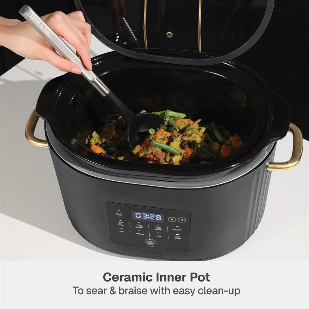 Olla De Cocción Lenta Thyme & Table 6Qt Programable Color Slate img #2