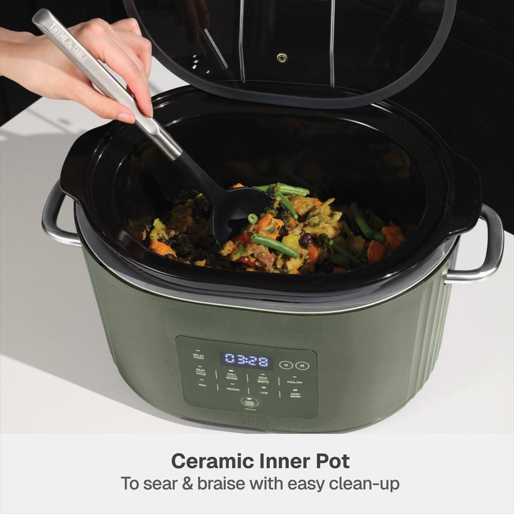 Olla De Cocción Lenta Thyme & Table 6Qt Programable Color Dusty img #2